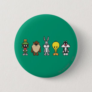 Badge Rond 5 Cm LOONEY TUNES™ - Photo de groupe Op