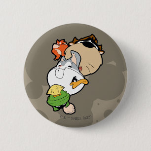 Badge Rond 5 Cm LOONEY TUNES™ Têtes massives stylisées