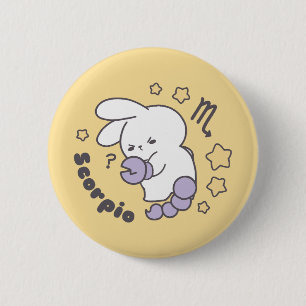 Badge Rond 5 Cm Loppitokki Bunny Embracer Scorpio Zodiac Magique I