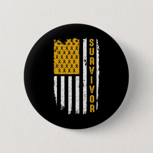 Badge Rond 5 Cm L'or de sensibilisation au cancer de l'enfance pou