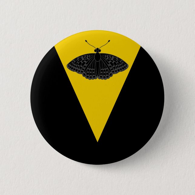 Badge Rond 5 Cm l'Ordre du Papillon Bouton (Devant)