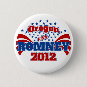 Badge Rond 5 Cm L'Orégon avec Romney 2012