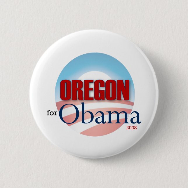 Badge Rond 5 Cm L'ORÉGON pour Obama (Devant)