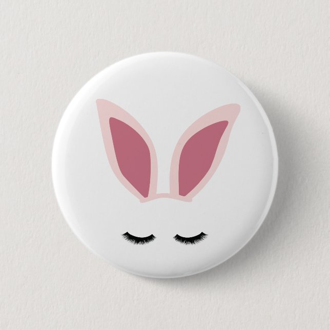 Badge Rond 5 Cm L'oreille de lapin fouette le Pin (Devant)