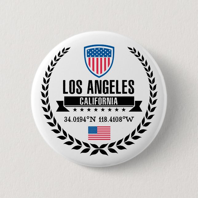 Badge Rond 5 Cm Los Angeles (Devant)