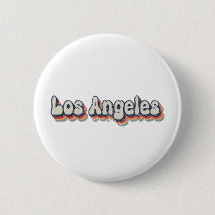 Badge Rond 5 Cm Los Angeles California Chrome City Classic Art