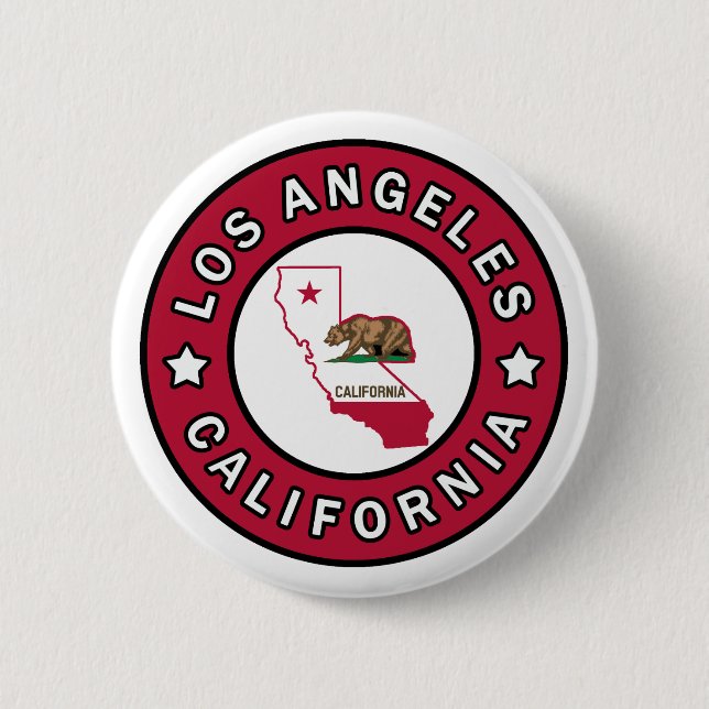 Badge Rond 5 Cm Los Angeles Californie (Devant)