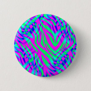 Badge Rond 5 Cm Lost in the Wilds Abstract Colorful Zebra Stripes