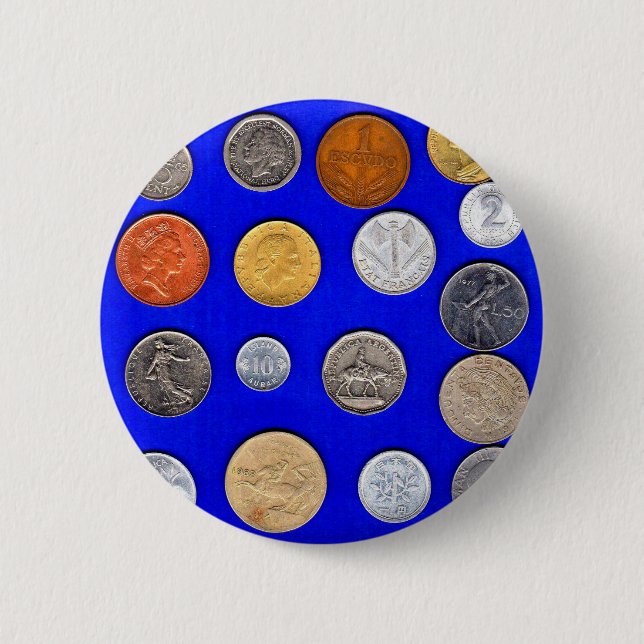 Badge Rond 5 Cm lotsa vieilles pièces étrangères (Devant)