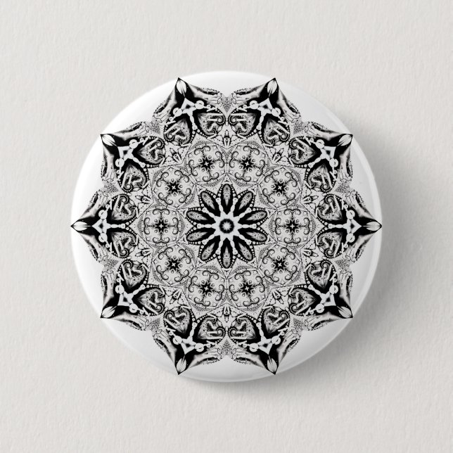 Badge Rond 5 Cm Lotus de gris (Devant)