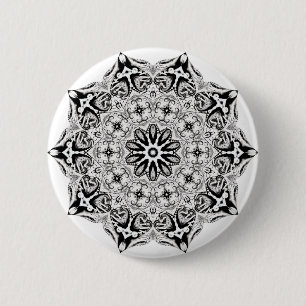 Badge Rond 5 Cm Lotus de gris