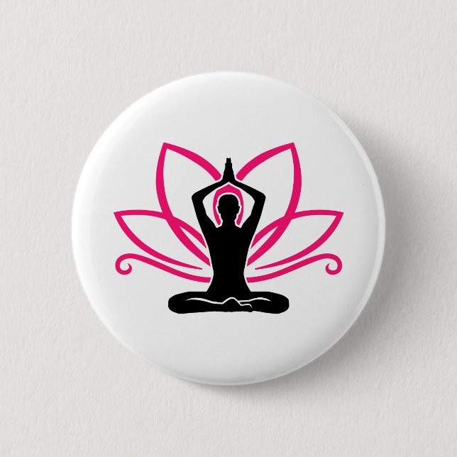 Badge Rond 5 Cm Lotus de méditation (Devant)