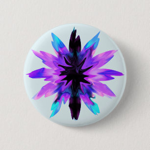 Badge Rond 5 Cm Lotus Fleur Aquarelle Yoga Holistique