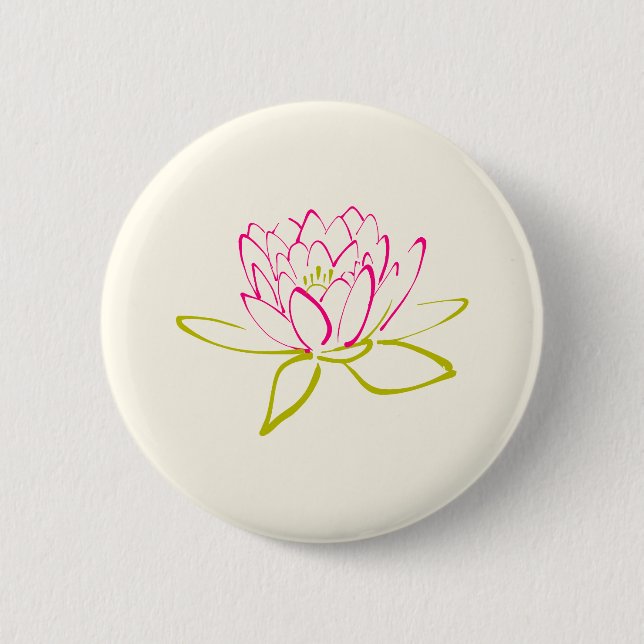 Badge Rond 5 Cm Lotus Flower / Water Lily Illustration (Devant)