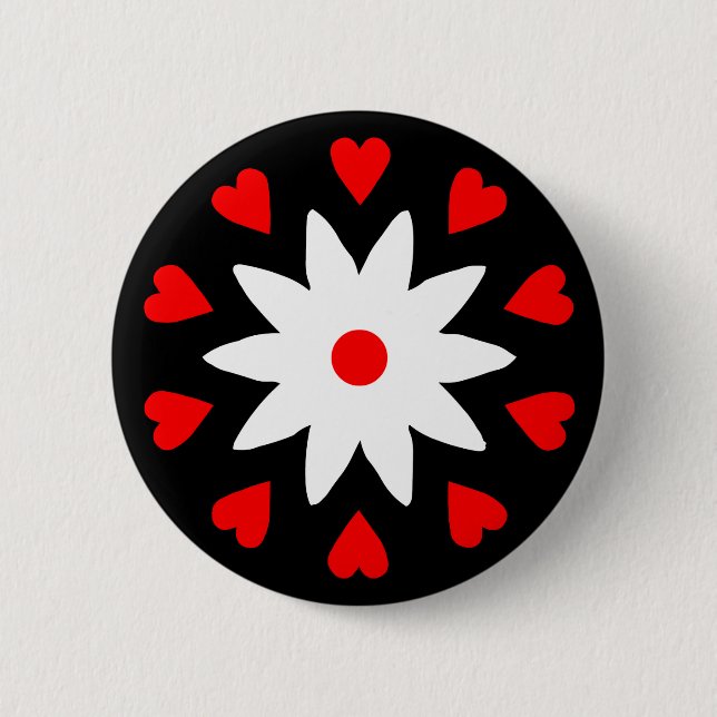 Badge Rond 5 Cm Lotus Heart (Devant)