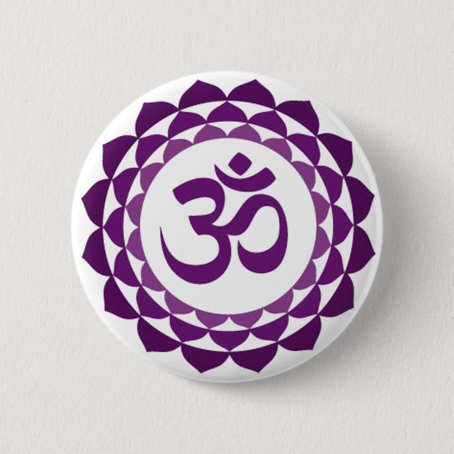 Badge Rond 5 Cm Lotus ohm button (Devant)