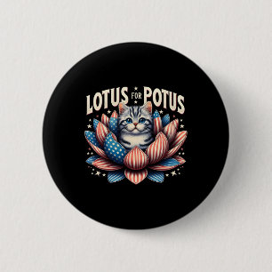 Badge Rond 5 Cm Lotus pour Potus Drapeau américain Amoureux des ch