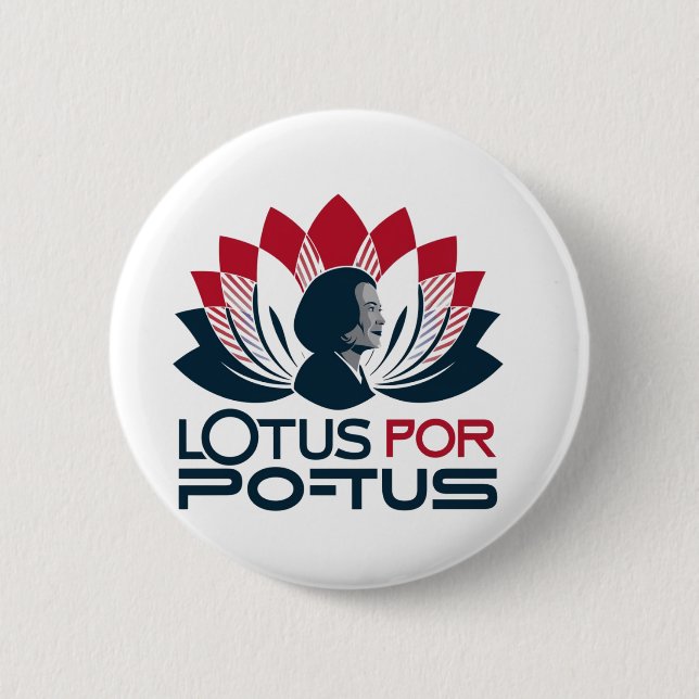 Badge Rond 5 Cm Lotus pour POTUS Kamala Harris 2024 (Devant)