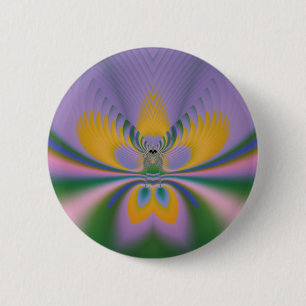 Badge Rond 5 Cm Lotus Pourpre
