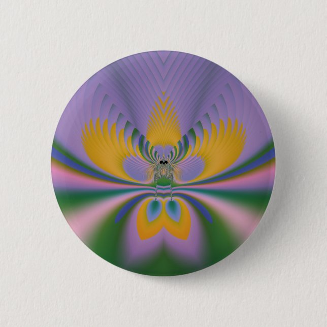 Badge Rond 5 Cm Lotus Pourpre (Devant)