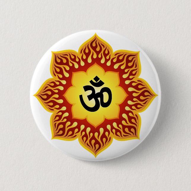 Badge Rond 5 Cm Lotus spirituel OM conçoivent (Devant)