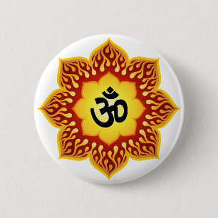 Badge Rond 5 Cm Lotus spirituel OM conçoivent