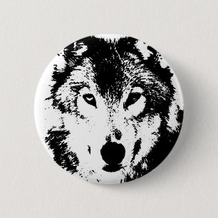 Badge Rond 5 Cm Loup