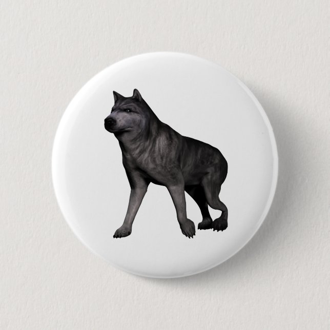 Badge Rond 5 Cm Loup (Devant)