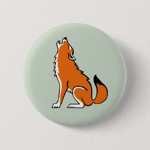 Badge Rond 5 Cm Loup - bouton