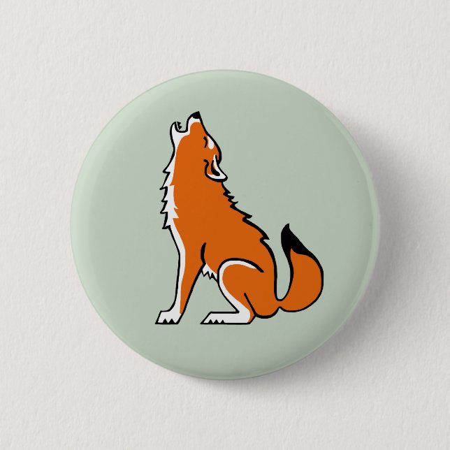 Badge Rond 5 Cm Loup - bouton (Devant)