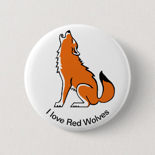 Badge Rond 5 Cm Loup - bouton