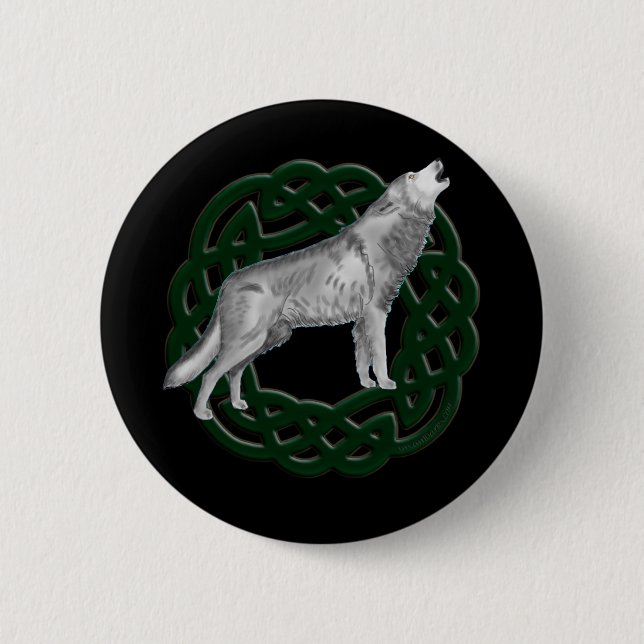 Badge Rond 5 Cm Loup celtique (Devant)