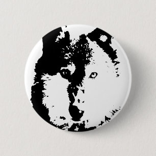 Badge Rond 5 Cm Loup d'art pop