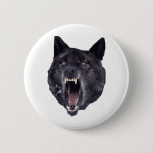 Badge Rond 5 Cm Loup de folie