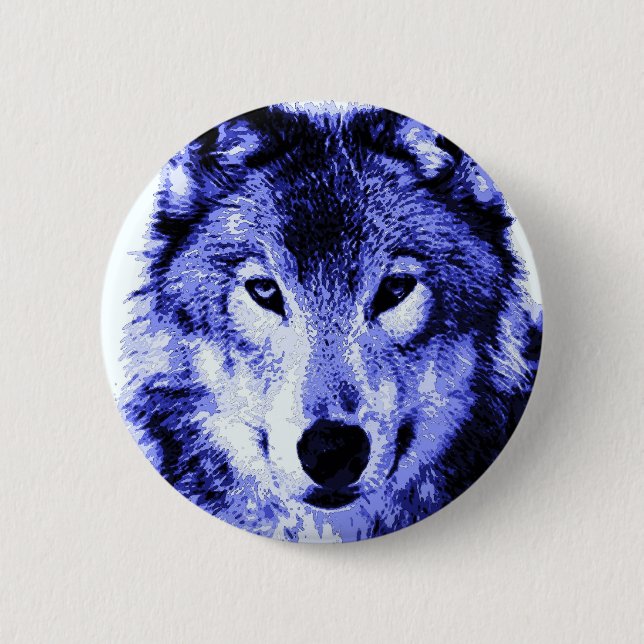 Badge Rond 5 Cm Loup de nuit (Devant)
