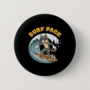 Badge Rond 5 Cm Loup de surf vintage Surf Pack Vagues océaniques R