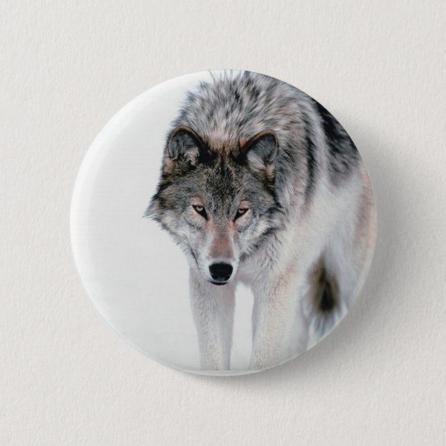 Badge Rond 5 Cm Loup de vagabondage (Devant)