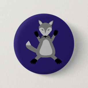 Badge Rond 5 Cm Loup d'Halloween mignon
