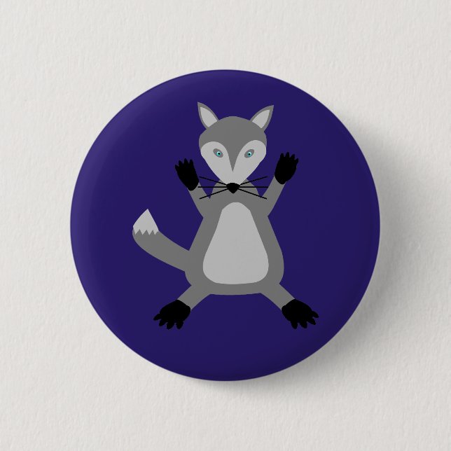 Badge Rond 5 Cm Loup d'Halloween mignon (Devant)
