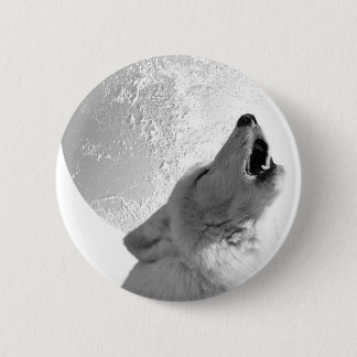 Badge Rond 5 Cm Loup d'hurlement