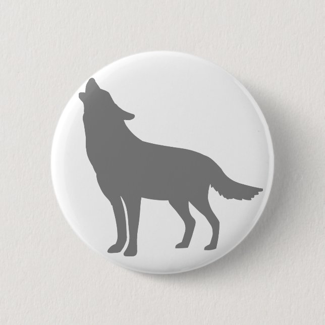 Badge Rond 5 Cm Loup d'hurlement (Devant)