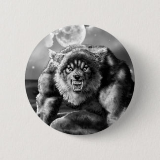 Badge Rond 5 Cm loup-garou