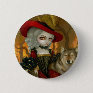 Badge Rond 5 Cm "Loup-Garou : bouton de d'Automne"