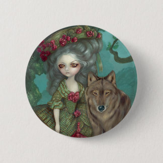 Badge Rond 5 Cm "Loup-Garou : Bouton de Foret de La"
