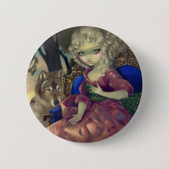 Badge Rond 5 Cm "Loup-Garou :  Bouton de L'Aube" (Devant)