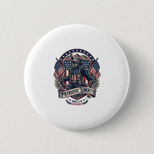 Badge Rond 5 Cm Loup-garou patriotique Patriote Horreur Monstre Pa