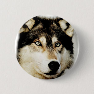 Badge Rond 5 Cm Loup motivationnel unique