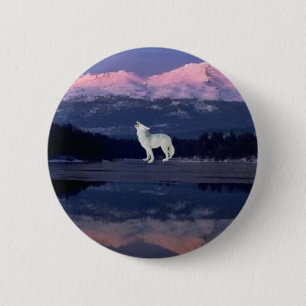 Badge Rond 5 Cm Loup seul