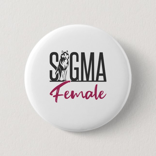 Badge Rond 5 Cm Loup solitaire féminin de Sigma (Devant)