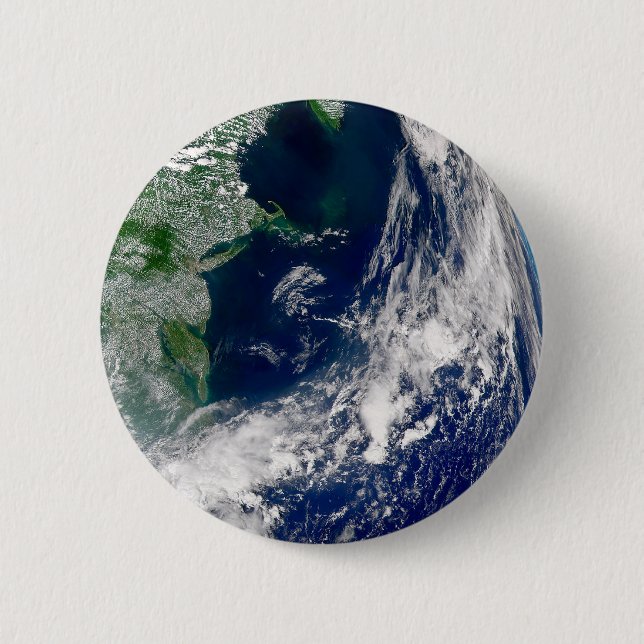 Badge Rond 5 Cm L'Ouragan Frances Sur Une Terre Partielle. (Devant)